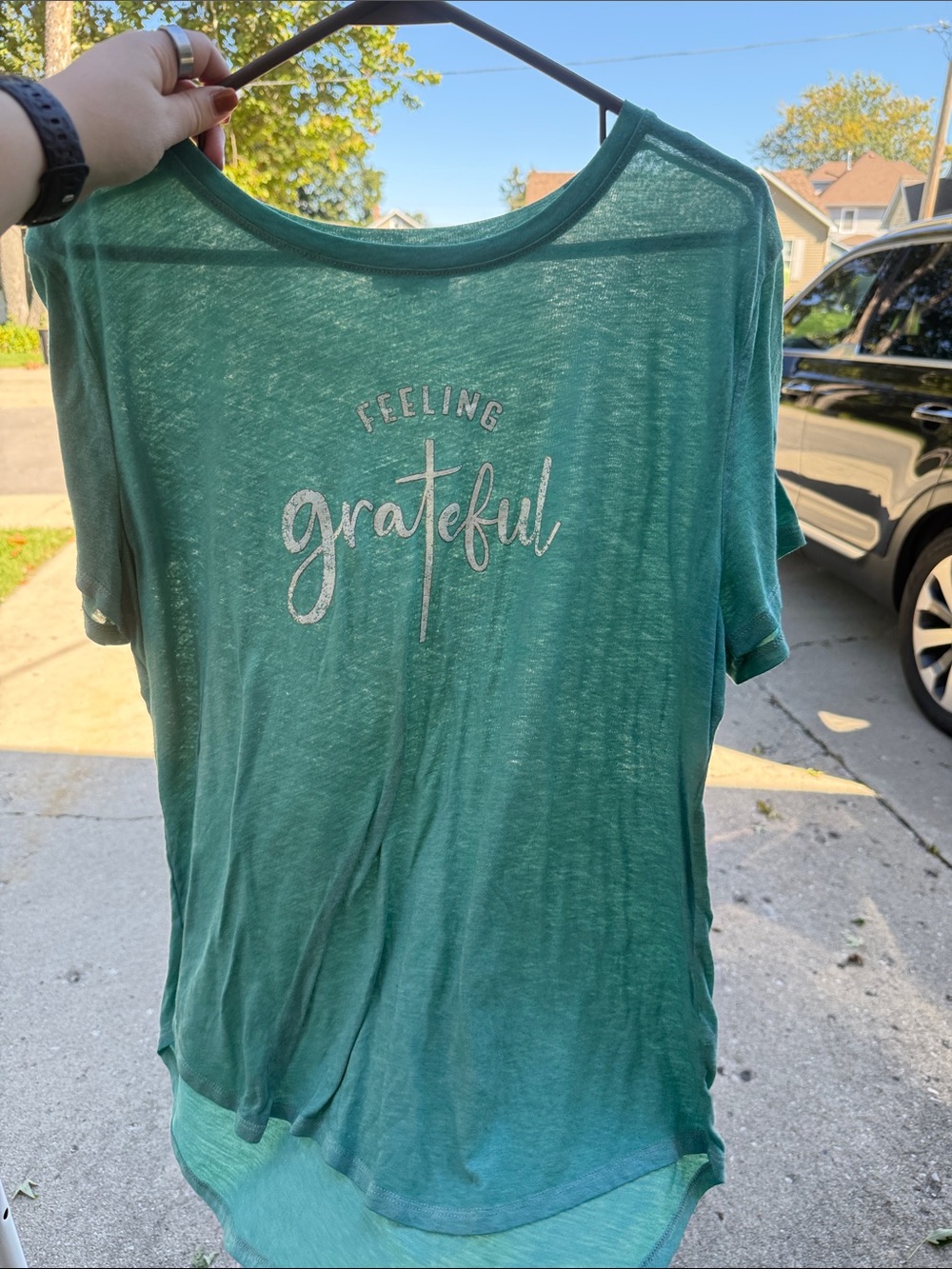 Feeling Grateful Women’s Short Sleeve Tee - Green